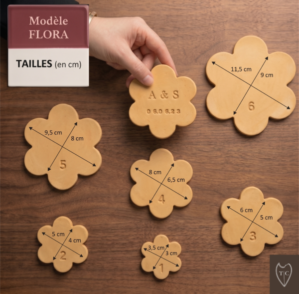 Dimensions des 6 tailles Modèle Flora