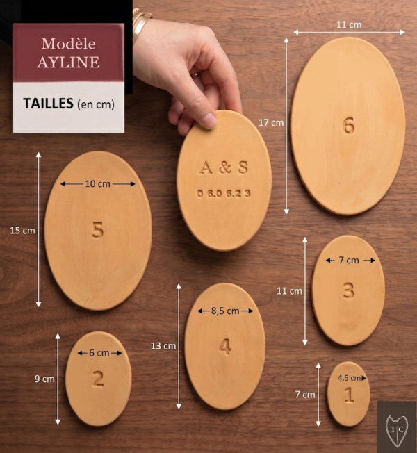 Dimensions des 6 tailles Modèle Ayline
